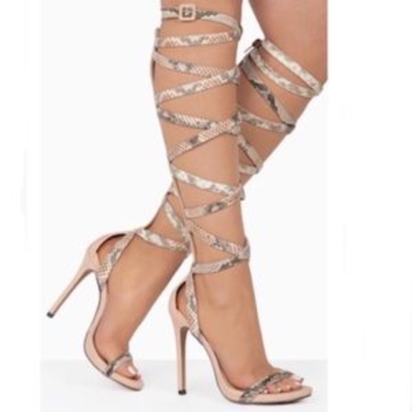 Liliana Shoes - !!SIZE 10 LEFT !! "Helena" Knee High Strappy Heels